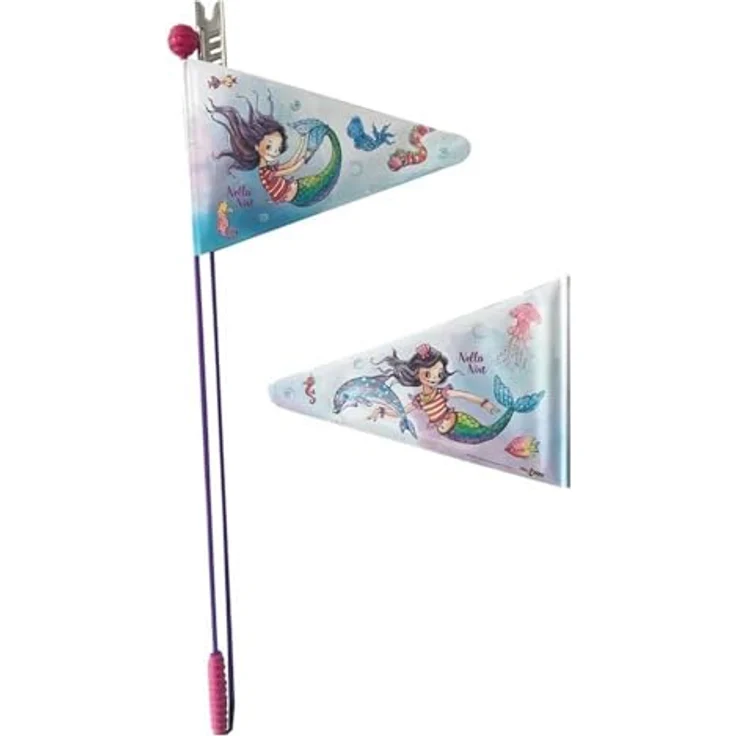 Bike Fashion Nella Nixe Wimpel, Mehrfarbig, Kinderfahrradsicherheitswimpel mit teilbarem Design und stabiler Hinterradachse-Befestigung, Einheitsgröße