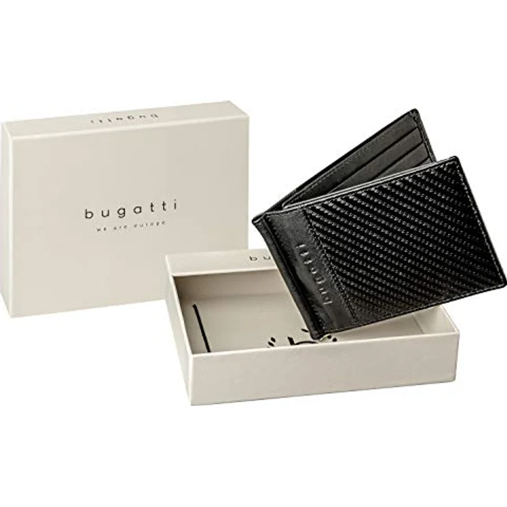 Bugatti Comet Geldbörse mit Geldklammer Herren Leder - Portemonnaie Herren Querformat Schwarz – Geldbeutel Portmonee Wallet Brieftasche Männer Portmonaise RFID – Bild 5