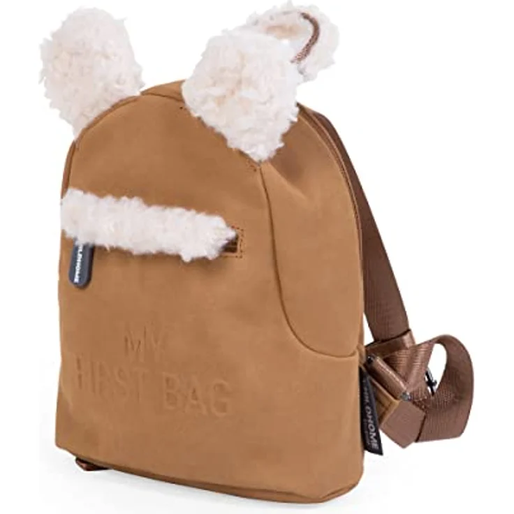 CHILDHOME, Kinderrucksack Baby, Schule, Kindergarten, Krippe, Zwei Fächer, Lunchbag/Flaschen geeignet, Abnehmbare Sicherheitsschnalle, Wasserabweisend, My First Bag, Suede – Bild 2