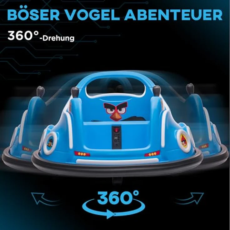 AIYAPLAY Elektro-Kinderauto 12V, mit Fernbedienung, Musik, Lichtern, Belastbarkeit 30 kg, 360В°-Drehung, Blau – Bild 3