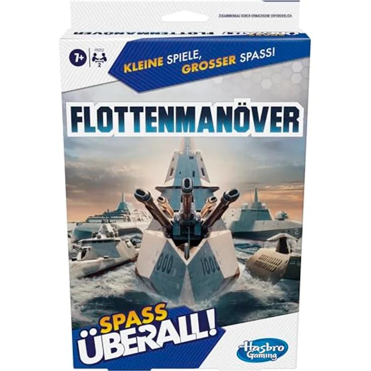 Hasbro Flottenmanöver Kompakt, tragbares Brettspiel für 2 Spieler, englische Ausgabe, ab 7 Jahren – Bild 1