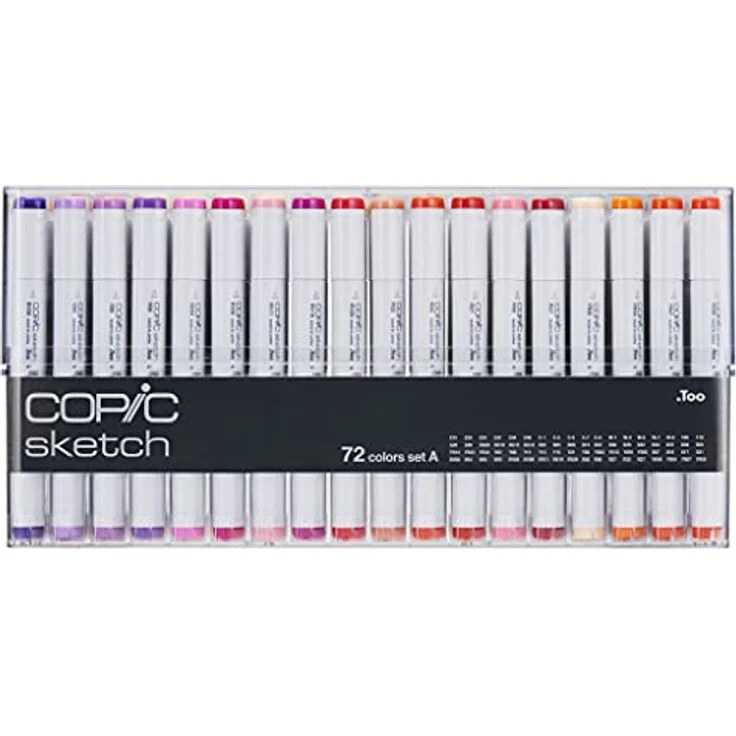 Copic COPIC Sketch Set "72 Colors A", Twin Marker mit Brush-Spitze, 72er Set im Acryl-Display – Bild 2