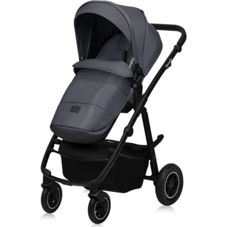 Lionelo AMBER PLUS 3-in-1 Kinderwagen, Geländeräder, XXL-Verdeck, blau – Bild 3