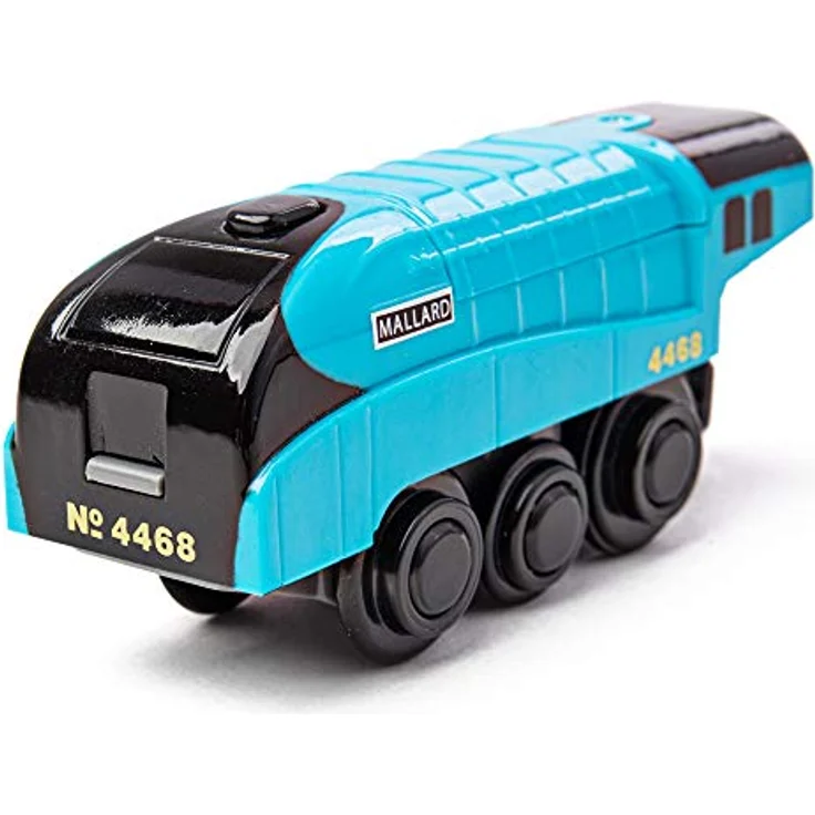 Bigjigs Rail Mallard, Batteriebetriebene Lokomotive für Modelleisenbahnen, kompatibel mit Holzschienenbahnen – Bild 2
