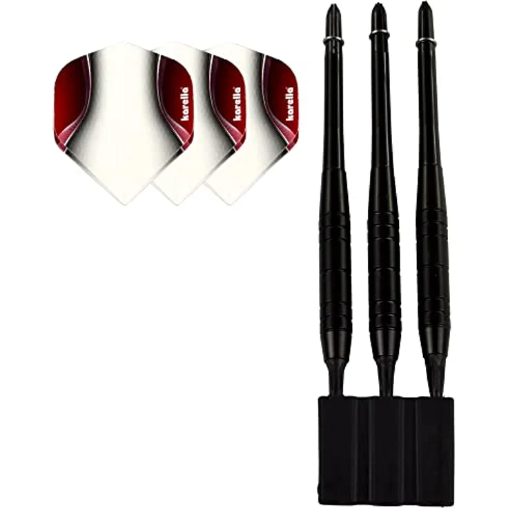Karella Softdart Blackstar 18 g, Dartpfeile aus Messing mit Nylonschaft und 100 Mic. Flights – Bild 2