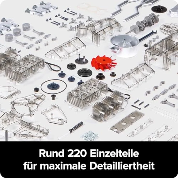 FRANZIS 67224 Bausatz, Funktionsmodell Ur-911er Boxermotor mit 290 beweglichen Einzelteilen, ab 14 Jahre – Bild 6