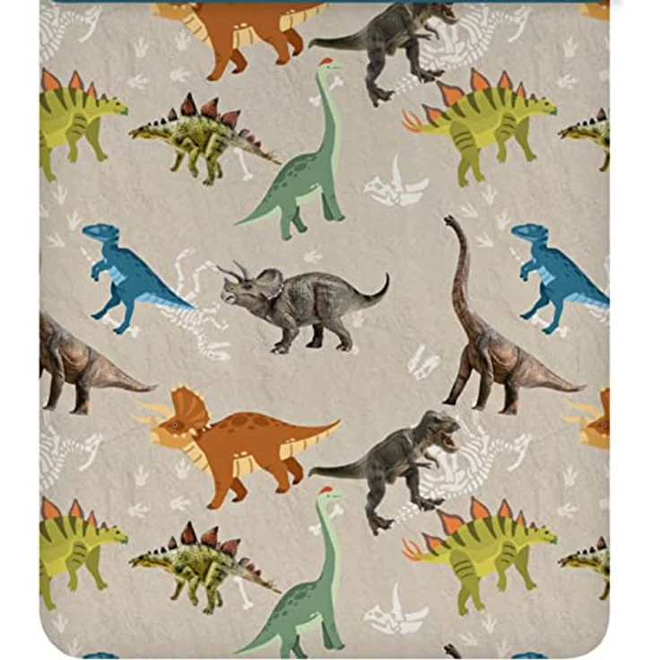 ESPiCO Bettwäsche Trendy Bedding Dinosaurier Ross Dino Saurier Urzeit Fleischfresser T-Rex Brachiosaurus Renforcé, 2-teiliges Set, 100% Baumwolle, Kinderbettwäsche, beigefarben – Bild 3