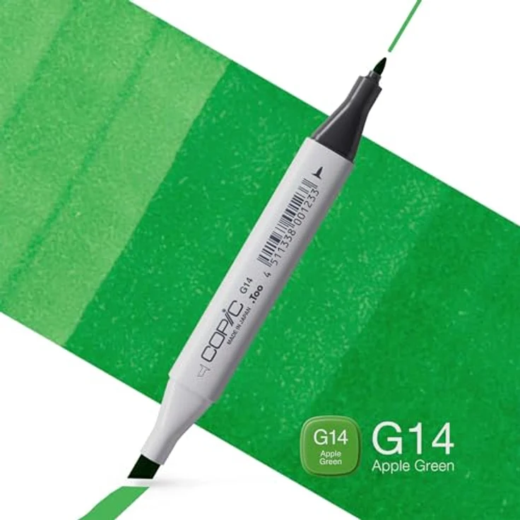 Copic Classic Marker Typ G - 14, Apple Green, professioneller Layoutmarker mit breiter und feiner Spitze, schnelltrocknend und wischfest – Bild 2