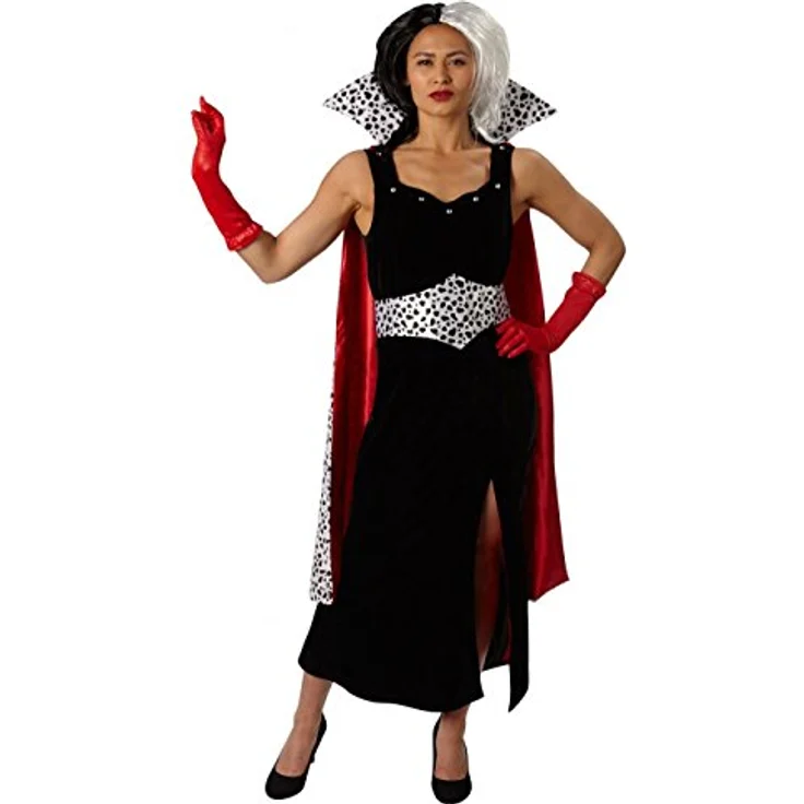 Rubie's Offizielles Disney-Kostüm Cruella De Vil Grand Heritage, Damenverkleidung mit Kleid, Umhang, Gürtel, Perücke und Handschuhe, Größe M – Bild 1