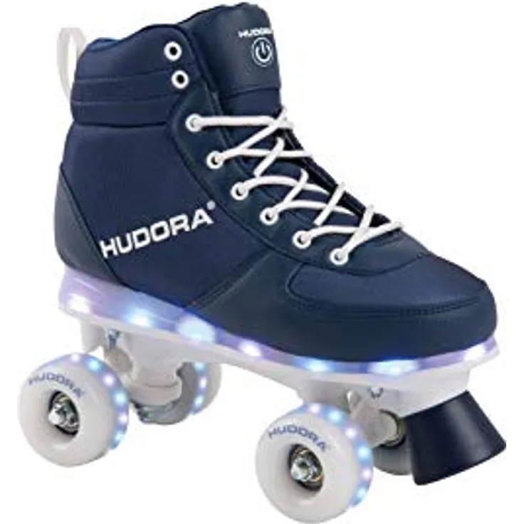 HUDORA Roller Skates Advanced, navy LED, Rollschuhe Gr. 31/32