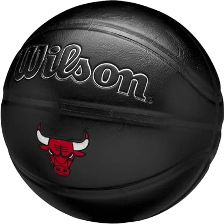 Wilson Chicago Bulls NBA Basketball, Lederverbundstoff, gesticktes Mannschaftswappen, Indoor-Basketball – Bild 3