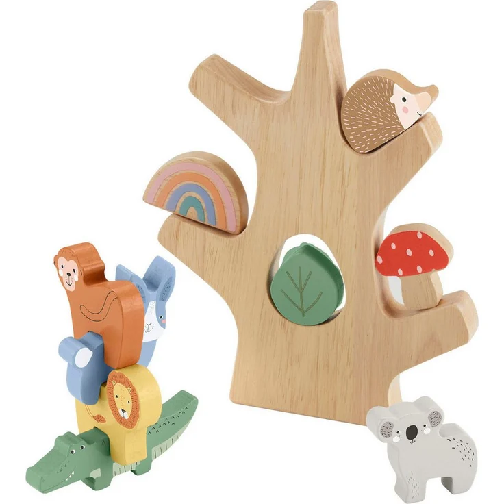 Fisher-Price® Stapelspielzeug Tierspaß Balance-Baum, Holz-Spielset aus nachhaltiger FSC-zertifizierter Waldwirtschaft – Bild 1