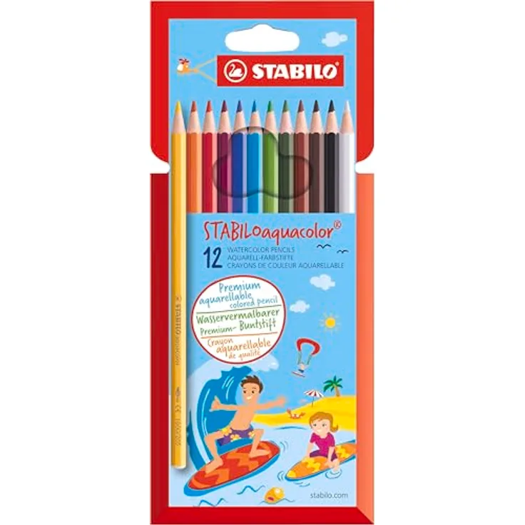 STABILO Aquarell Buntstift aquacolor, wasservermalbar Einzelstift in mehreren Farbvarianten