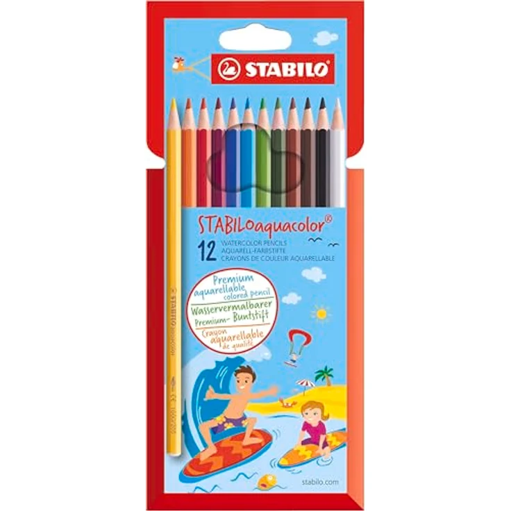 STABILO Aquarell Buntstift aquacolor, wasservermalbar Einzelstift in mehreren Farbvarianten – Bild 1