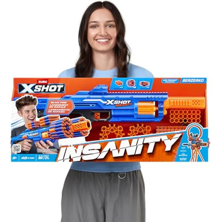 ZURU XShot Insanity Blaster Berzerko, leistungsstarker Blaster mit 27m Reichweite – Bild 3