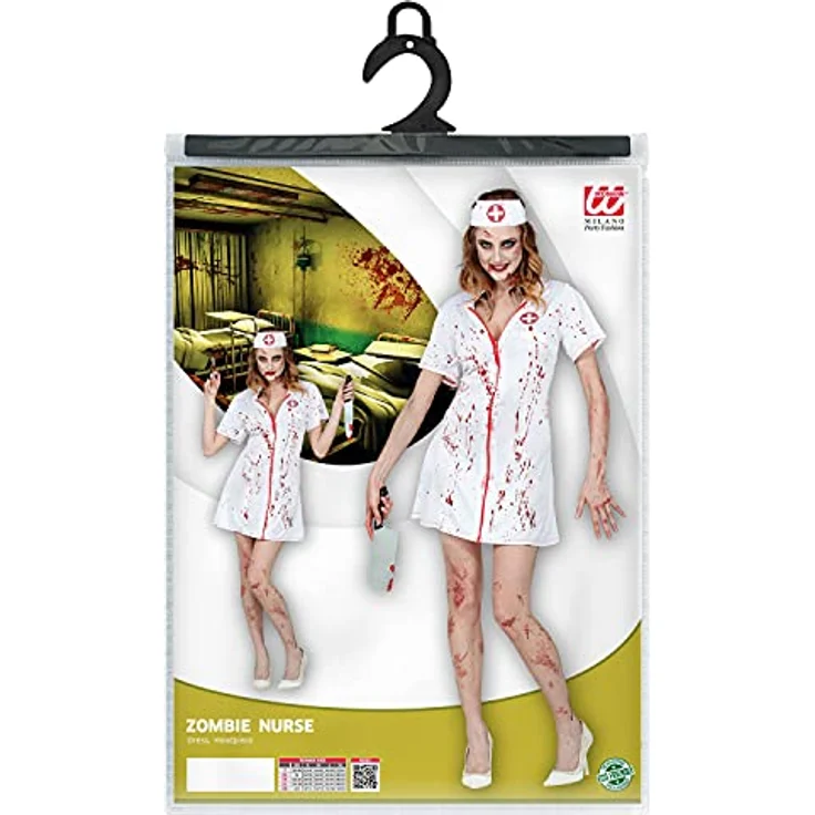 W WIDMANN MILANO Party Fashion - Kostüm Zombie Krankenschwester, XL, Blutflecken, Halloween – Bild 5