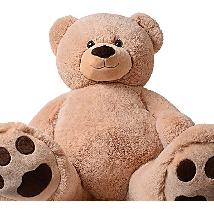 TE-Trend XXL Giant Teddy Bear Riesen Teddy Plüsch Kuscheltier 135 cm, Kuschelbär in beige – Waschbar & EN71 Richtlinie umfasst – Bild 4