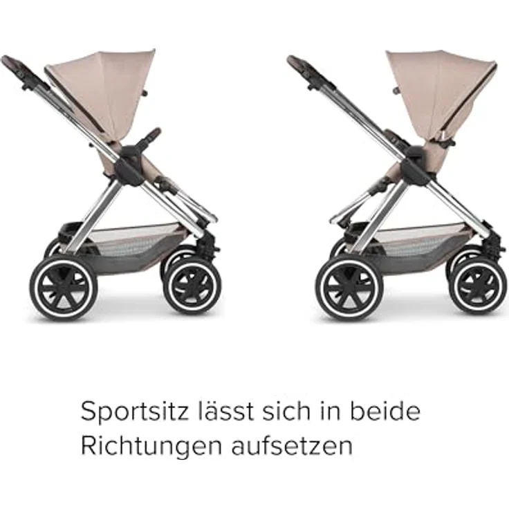 ABC Design Kinderwagen Samba – Kompakter All-Terrain Kinderwagen für Babys & Kleinkinder – inkl. Buggy Sportsitz, Luftkammerräder & höhenverstellbarer Schieber – Babywanne optional (grain) – Bild 2