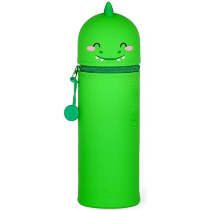 Legami - 2-in-1 Weiche Silikontasche - Kawaii, Giraffe Schultasche, Tischstifthalter, Reißverschluss, Silikon, Stiftetasche Buntstifte Marker, H 18,5 cm – Bild 1