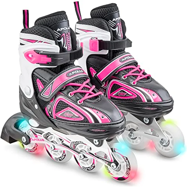 Apollo Super Blades | größenverstellbare Inliner für Kinder | Inliner Damen, Mädchen und Jungen passend in den Größen 31–42 | LED Inlineskates – Bild 1