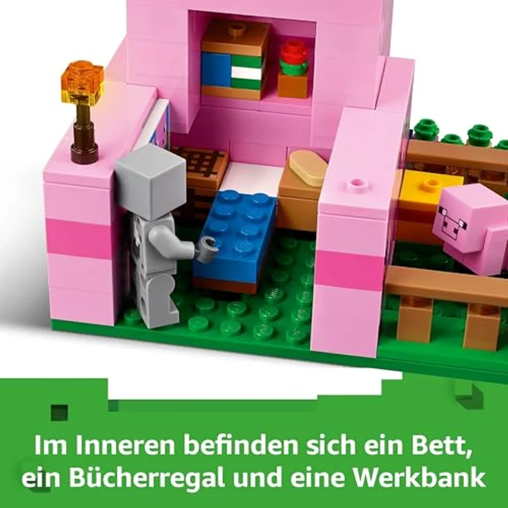 LEGO Minecraft Das Babyschwein-Haus, Bauspielzeug mit Zombie-Piglin im Wald-Biom, Geschenk für Mädchen und Jungen ab 7 Jahren 21268 – Bild 3