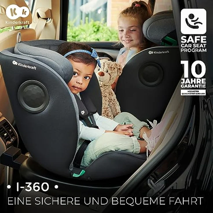 KinderKraft I-360, Reboarder Kindersitz für Kinder von 0 bis 12 Jahren, ECE R129/i-Size, drehbar mit Easy Spin System und H-Guard-Sicherheitssystem – Bild 3