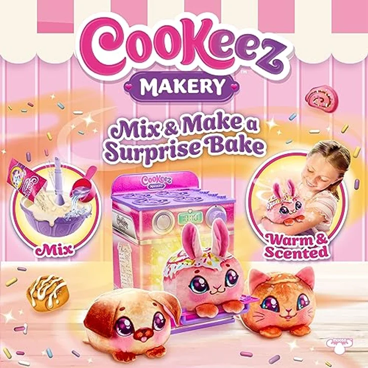 Cookeez Makery Ofen-Spielset in pink mit niedlichem Überraschungseffekt durch Verwandlung zu einen süß duftendem, warmen und interaktivem Plüsch: Mit Zubehör. Welche Überraschung wirst du backen – Bild 2