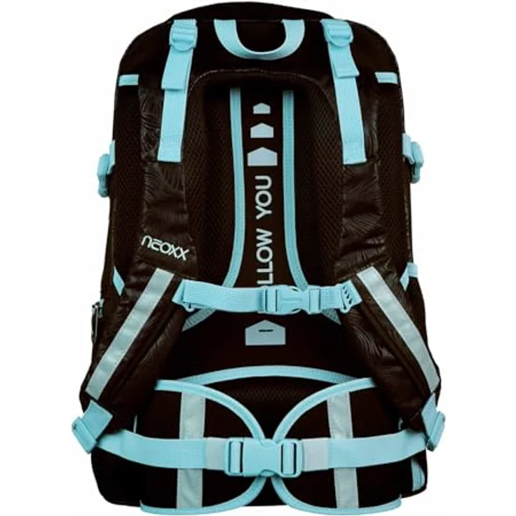 neoxx Schulrucksack ACTIVE Pro Queen of the nite, 26 Liter, 3 Fächer + Geheimfach, höhenverstellbare gepolsterte Träger, aus recycelten PET-Flaschen – Bild 4