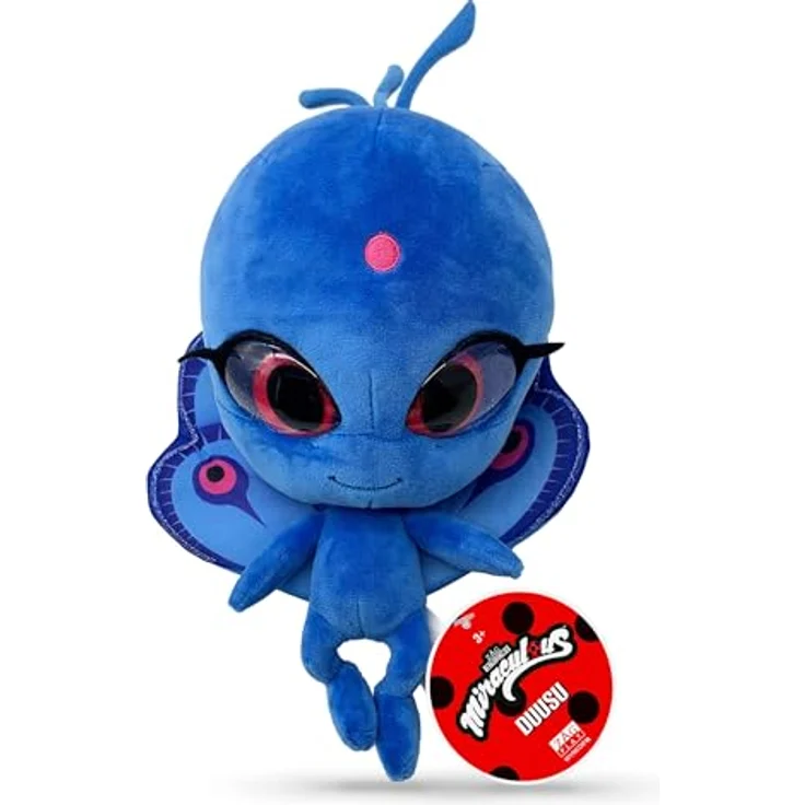 Miraculous Ladybug Kwami Mon Ami Duusu, 24 cm Plüschtier mit Premium-Harzaugen und Glitzeraugen, extra weich und hochwertig verarbeitet – Bild 1