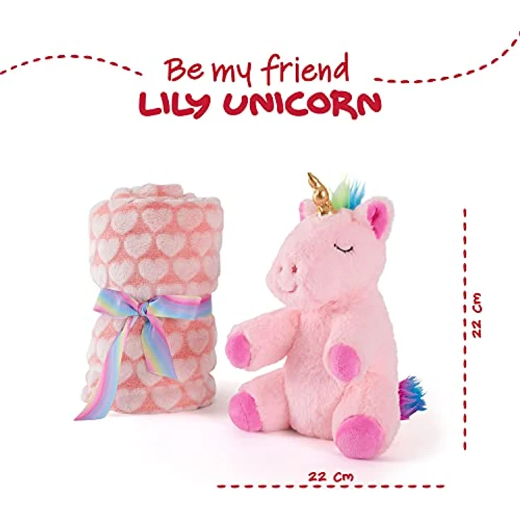 Perletti Pluszowy jednoroec Lily 22cm, Premium Mikka Maskotka zum Kuscheln, pink – Bild 2