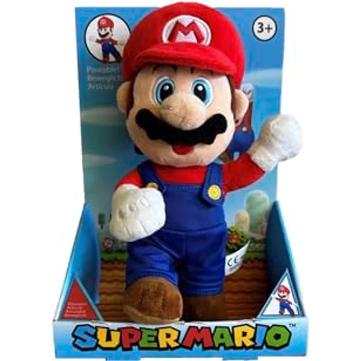 Simba Super Mario Poseable, 25cm Plüschfigur mit beweglichen Armen und Beinen, für Kinder ab 3 Jahren – Bild 1