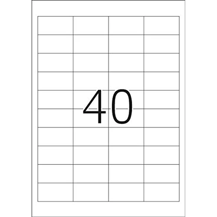 TopStick 8658 Universal Etiketten, 100 Blatt, selbstklebend, bedruckbar, matt, weiß, 48,5 x 25,4 mm, 4000 Stück – Bild 2