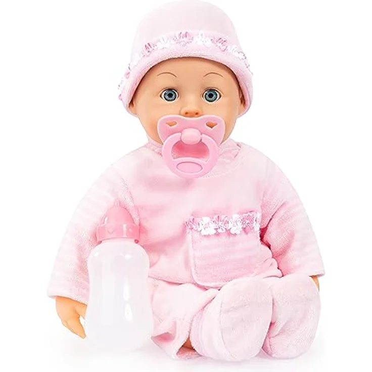 Bayer Design 93824CK Babypuppe interaktiv, sprechend, Schlafaugen, weicher Körper, 24 Babylaute, 38 cm – Bild 2
