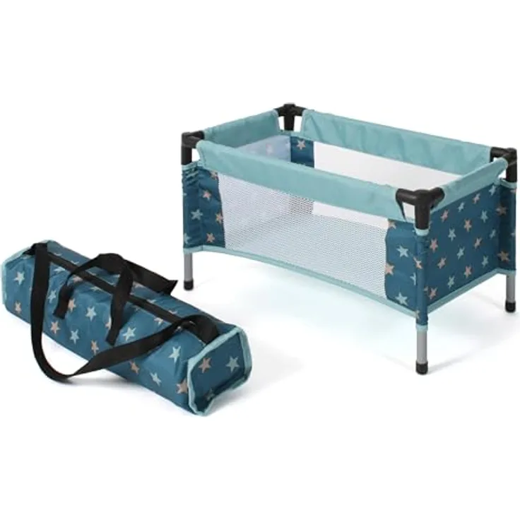 CHIC2000 Puppen-Reisebett mit Tragetasche, geeignet für Puppen bis 50 cm, kompakt und stabil
