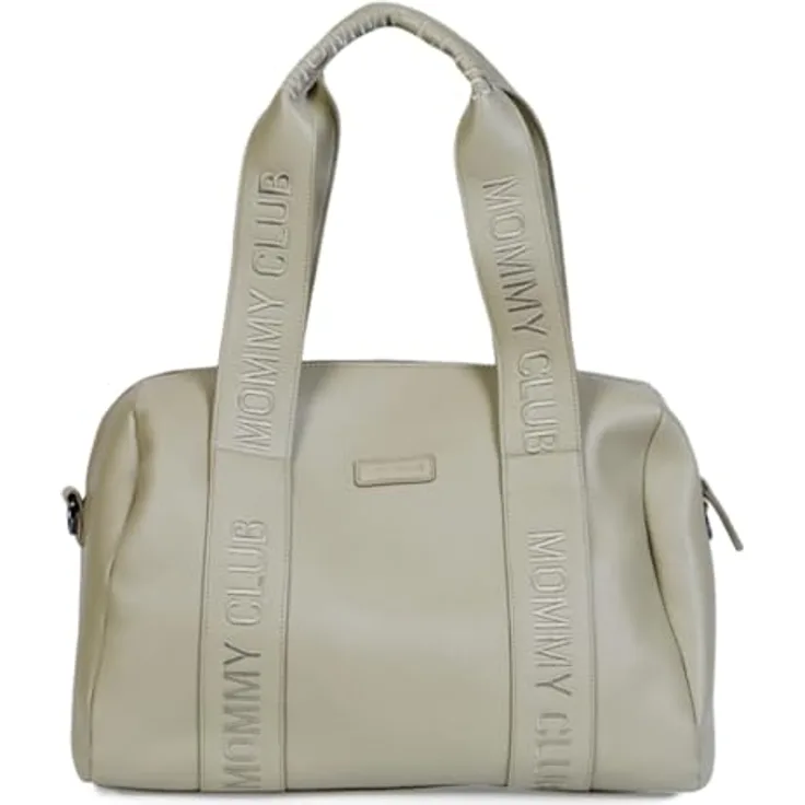 Childhome Mommy Bag, Baby Wickeltasche mit Wickelunterlage, 22L, Kunstleder, Kinderwagenaufsatz, viele Fächer, Grün