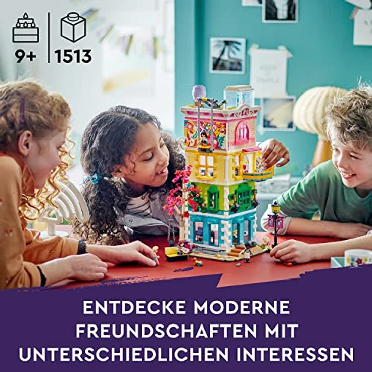 LEGO 41748 Friends Heartlake City Gemeinschaftszentrum, modular Building mit Kunst- und Aufnahmestudios, Spiel-Zimmer mit 6 Mini-Puppen inklusive Pickle der Hund, Spielzeug für Kinder – Bild 2