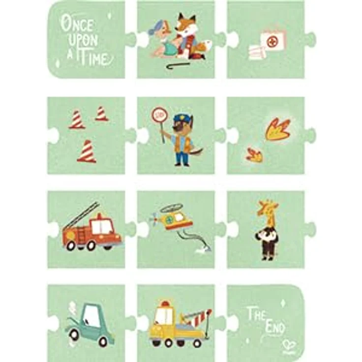 Hape E1639 Puzzle, Mehrfarbig - Förderung der kindlichen Entwicklung durch 4er Set mit Erzählplättchen – Bild 3