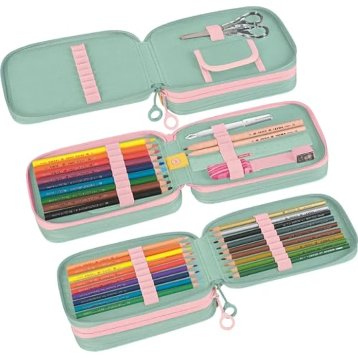 BRUNNEN Federmäppchen s'maepp Sweet Unicorn, 33-teilig, pastell-rosa/grün, 20,0 x 7,5 cm, inkl. Buntstifte, Bleisternen und Schere – Bild 5