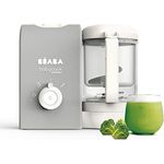 BEABA, Babycook Express, 4 in 1 Babynahrungszubereiter, schnelles Kochen: weniger als 15 Min, Mixen, schonendes und gesundes Dampfgaren, Auftauen, Aufwärmen, Kapazität 1250 ml, Samtgrau