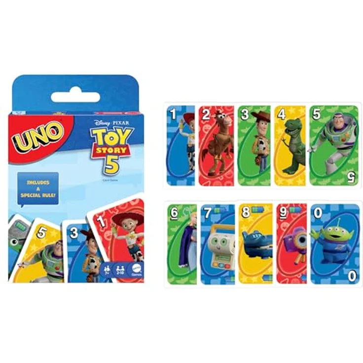 UNO Toy Story 5, Kartenspiel mit Charakterillustrationen und „Fully Charged“-Regel für abenteuerliche Spieltwists, ab 7 Jahren – Bild 6