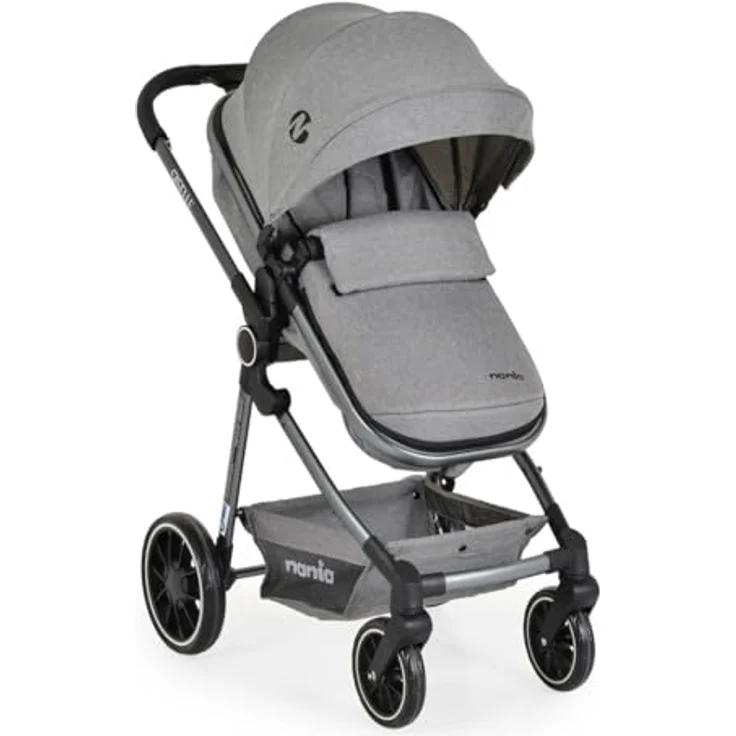Moni Kombikinderwagen 2 in 1 Giselle klappbar 5-Punkt-Gurt 22 kg, grau – Bild 2