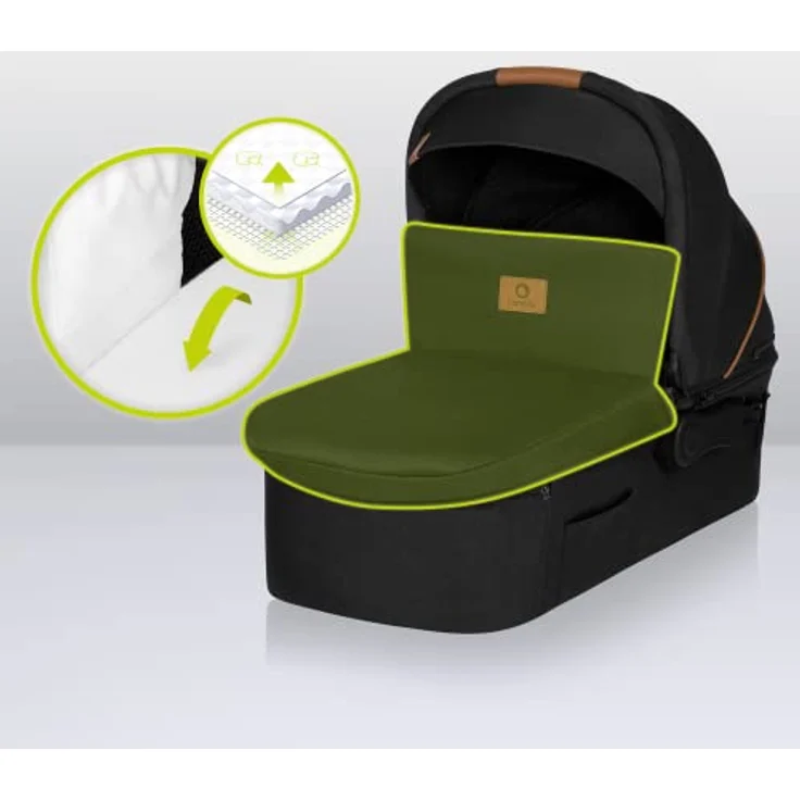 Lionelo Mari Tour 2-in-1 Kinderwagen bis 22kg mit Babywanne, geländegängige Räder, dreifache Dämpfung, XXL Verdeck - Blau – Bild 5