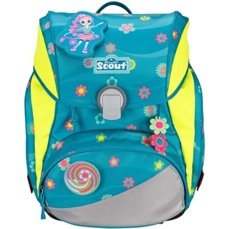 SCOUT Alpha Set 4-teilig Little Flowers, Schulranzen mit reflektierenden Elementen, 28 x 40 x 17 cm – Bild 2