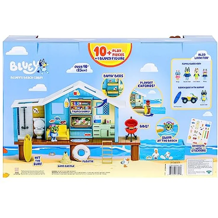 Moose Bluey Beach Cabin Playset, Spielzeughaus mit exklusiver Figur in Schutzbrille, hochwertig verarbeitet – Bild 9