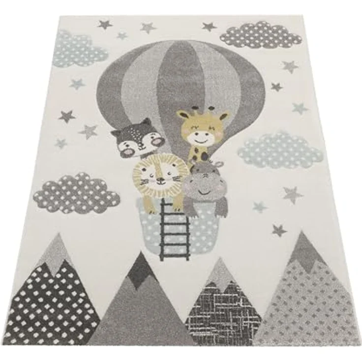 Paco Home Kinderteppich kurzflor, Spielteppich mit Regenbogen, Einhorn und Bauernhof-Motiv, 140x200 cm, geeignet für Fußbodenheizung, pflegeleicht – Bild 5