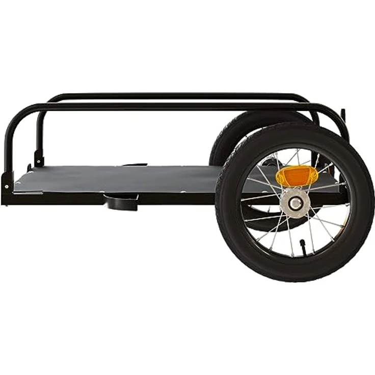vidaXL Fahrradlastenanhänger Schwarz 122x53x31 cm Eisen, Max. Belastung 30 kg, mit Deichsel und Sicherheitsflagge – Bild 8