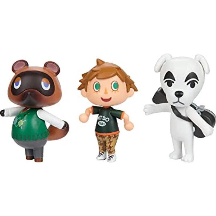 Jakks Pacific Animal Crossing 3er Pack, 6 cm Figuren Set mit Tom Nook, K.K. und Dorfbewohner, bewegliche Sammelfiguren für Kinder ab 3 Jahren – Bild 1