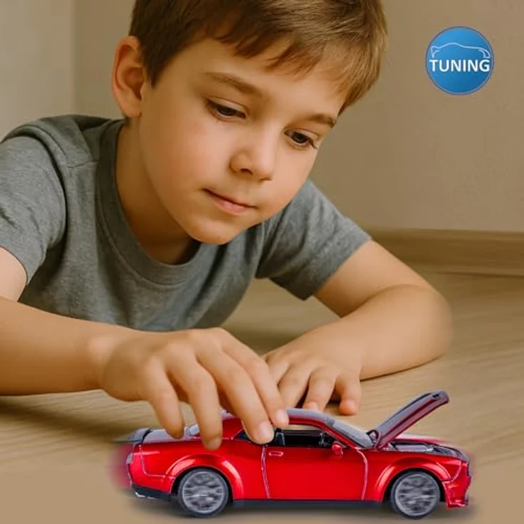 JAMARA Dodge Challenger SRT Jailbreak Diecast 1:36, Modellauto mit Tuning-Kit und manuell öffnenden Türen, Geschenkidee für Kinder – Bild 2