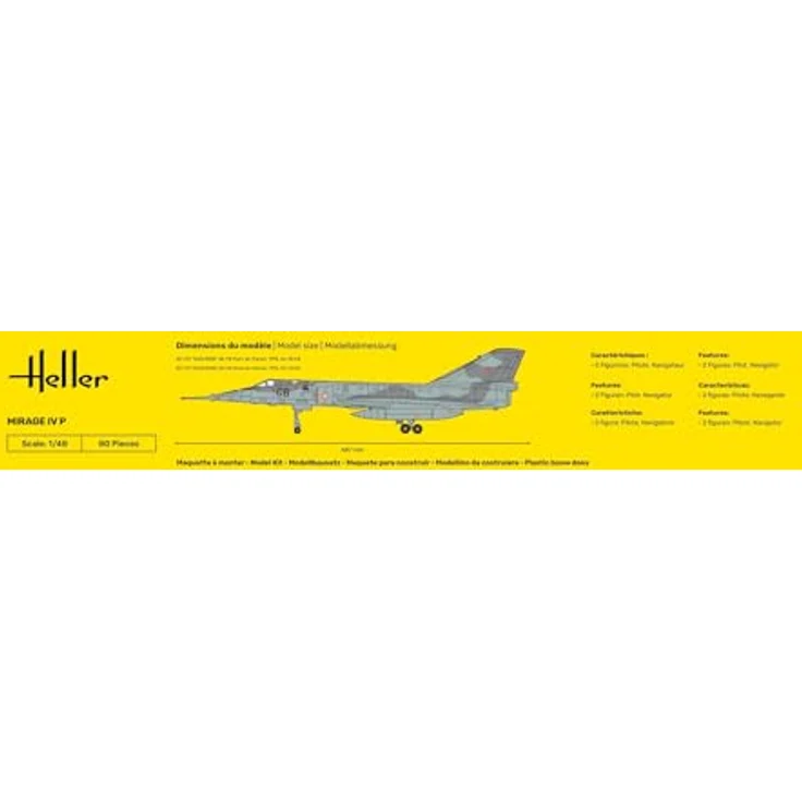 Heller 80493 Modellbausatz Dassault Mirage IV P, Kunststoff-Modellflugzeug, Schwierigkeitsgrad 3 - Anspruchsvoll, Montage erforderlich – Bild 5