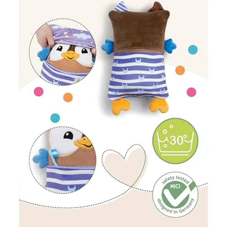 NICI Cosidoo Eule Wendekuscheltier, 30x20cm, braun, mit Stauraum für Schätze – Ideal zum Kuscheln & Spielen für Kinder – Bild 3